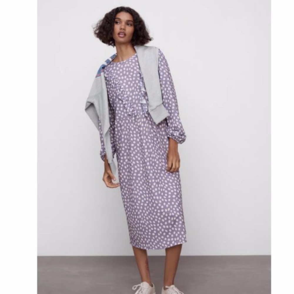 Zara Midi Dress with Ruffles
